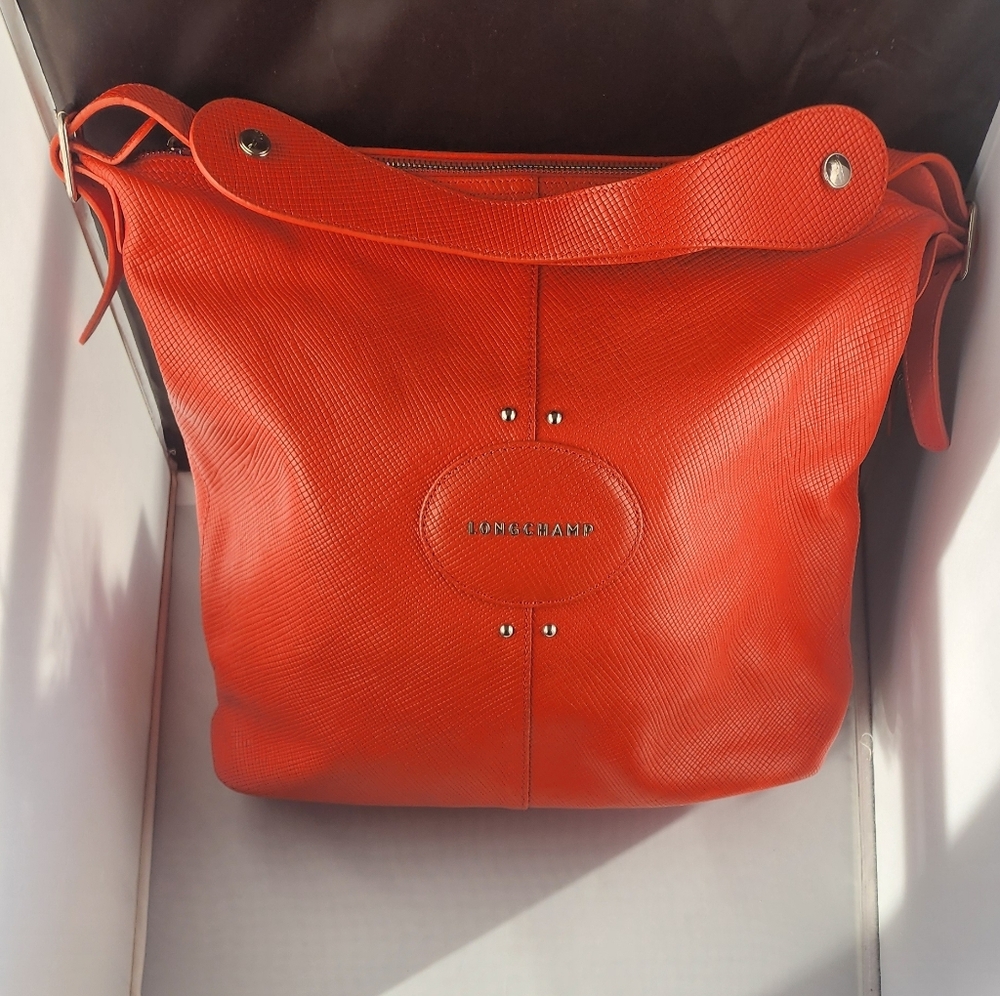 Longchamp Quadri Bold Orange Shoulder Bag
